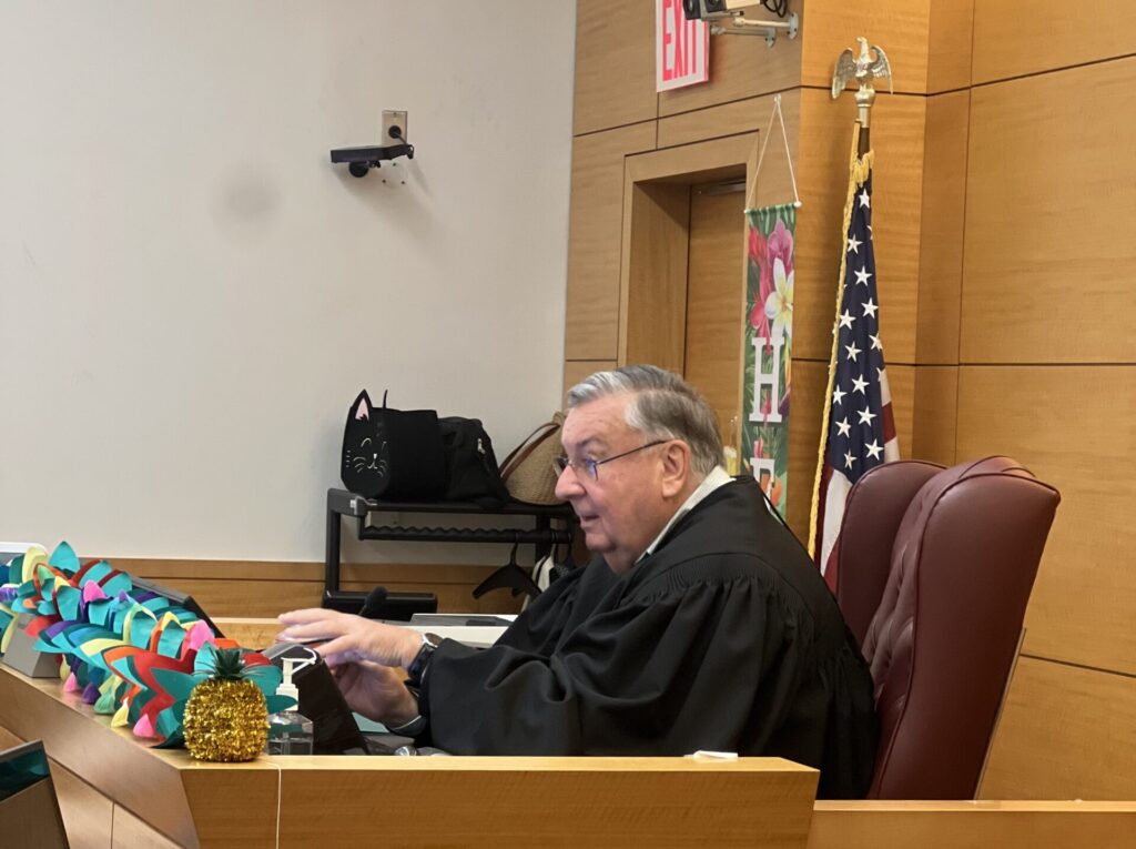 Judge Matthew D’Emic at work. Brooklyn Eagle photo by Wayne Daren Schneiderman