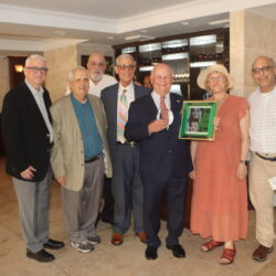 From left: Ken Fisher, Joe Lentol, Gerald Esposito, Steve Cohn, Richard Mazur, Christine Holowacz and Marc Liebman. Photo by Mario Belluomo