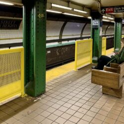 Safety barriers on the platform at the Clark Street 2 and 3 subway station in Brooklyn Heights. Photo: Mary Frost