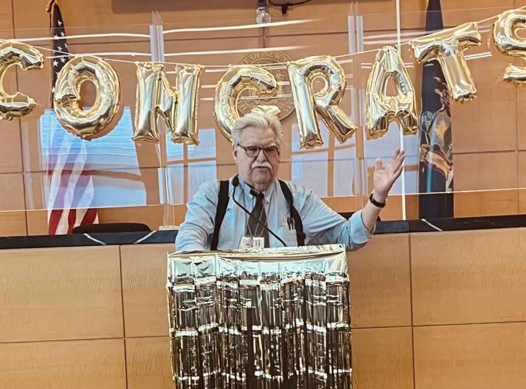 Barry Winiker, associate court clerk, has been working for the Unified Court System 52 years. Brooklyn Eagle photo by Wayne Daren Schneiderman