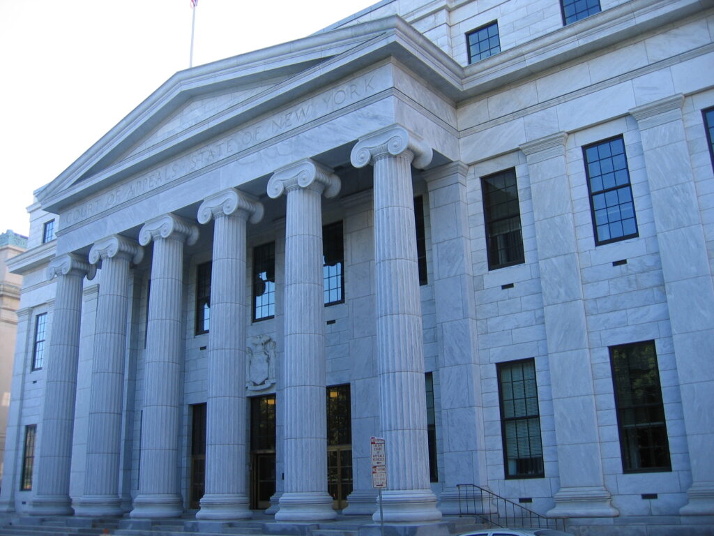 A view of the New York Court of Appeals’ neoclassical portico in Albany. It is the state's highest judicial body. Photo: Albany NY/Wikimedia