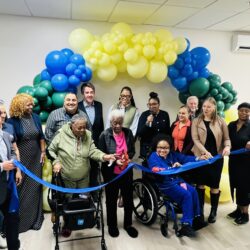 The ribbon-cutting commemorating the massive overhaul at 80 Greene Ave. Photo by Wayne Daren Schneiderman