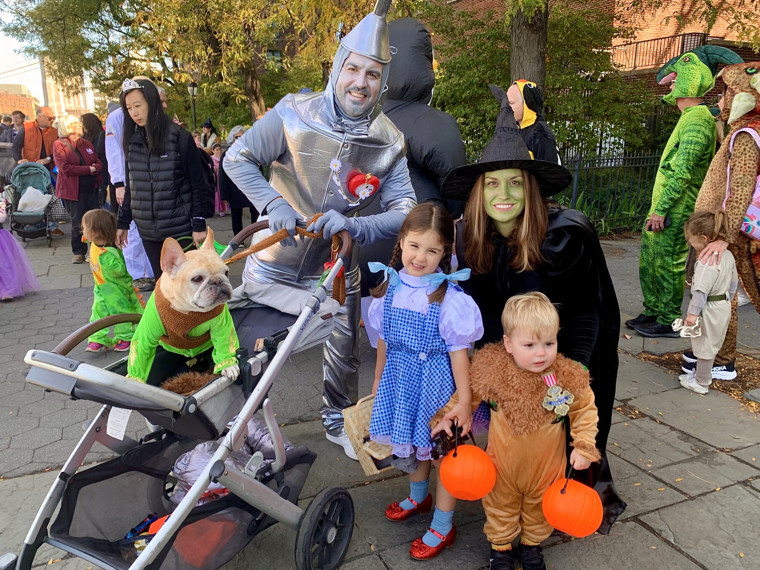 This family went with “The Wizard of Oz” theme for the Brooklyn Heights Association's 2025 Halloween Parade on Sunday. Photo: Mary Frost, Brooklyn Eagle