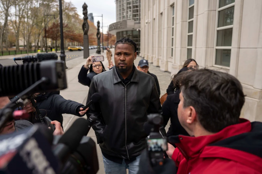 Cleveland Guardians' Luis Ortiz leaves Brooklyn federal court, Wednesday, Nov. 12, 2025, in New York. Photo: Yuki Iwamura/AP