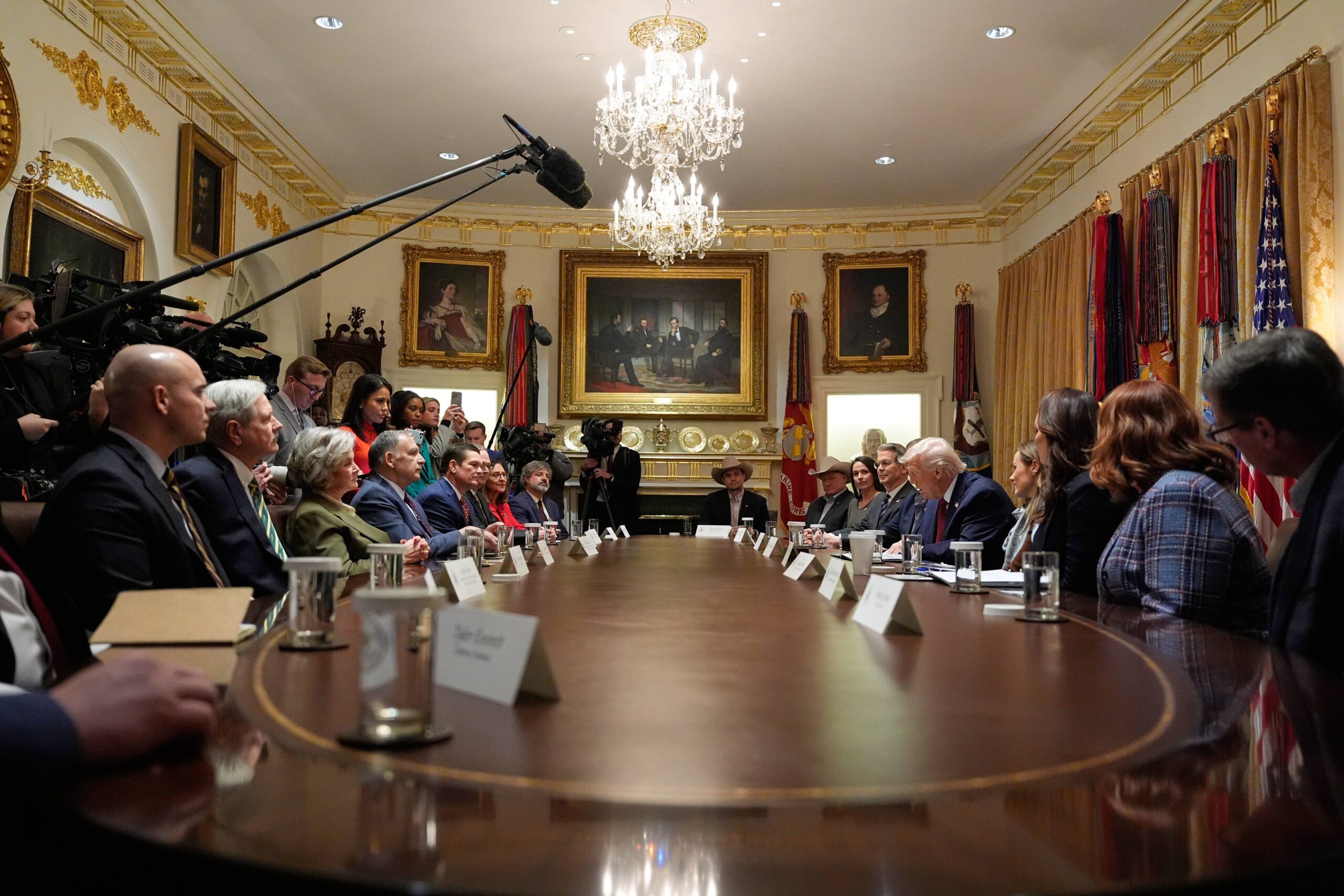 President Donald Trump speaks during a roundtable on farm subsidies in the Cabinet Room of the White House, Monday, Dec. 8, 2025, in Washington. Photo: Alex Brandon/AP