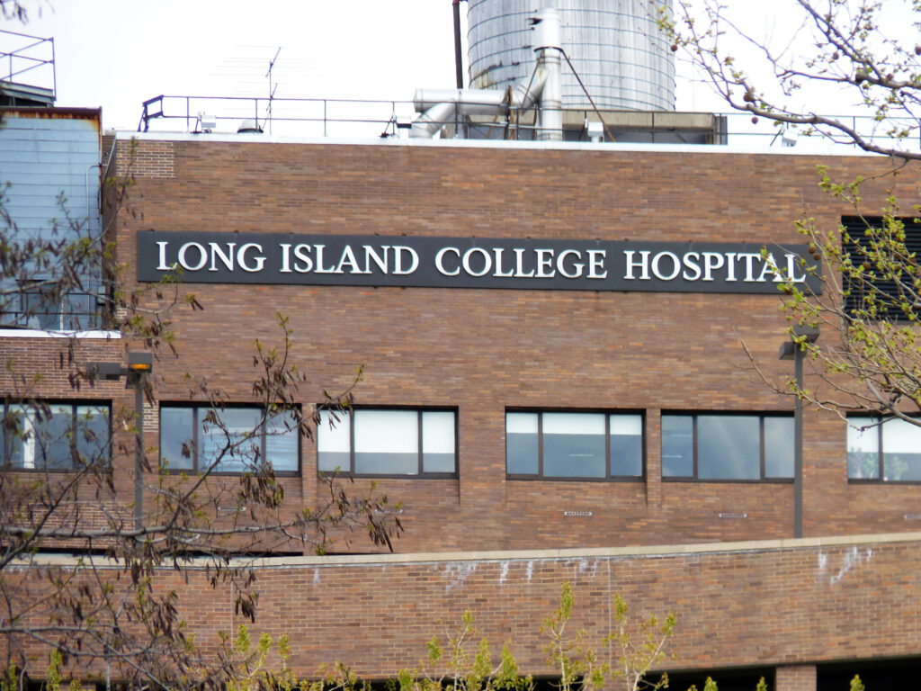 The now-demolished Long Island College Hospital in Cobble Hill. Photo: Mary Frost/Brooklyn Eagle