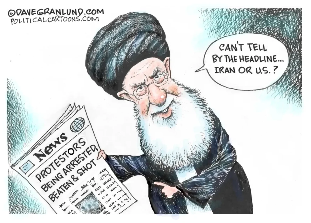 Protests in Iran and US by Dave Granlund
