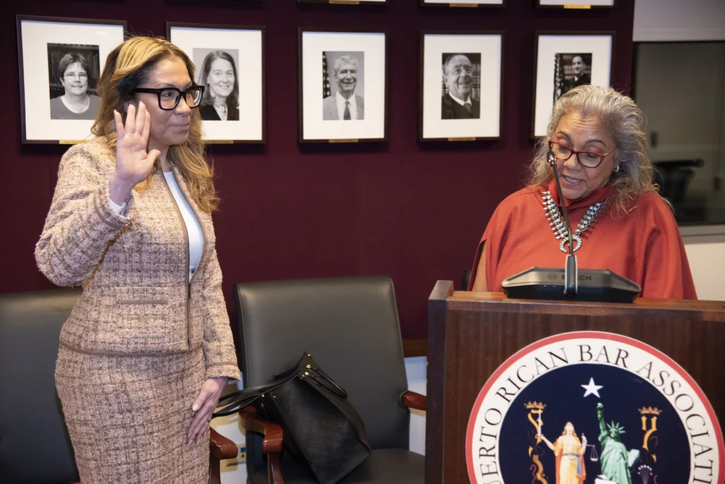 Incoming President Lillian Mosley is sworn in. Brooklyn Eagle photo by John McCarten