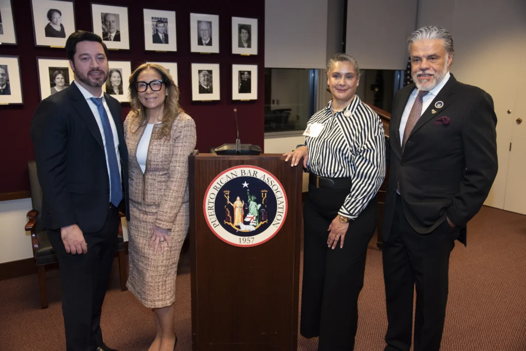 Robert A. Miklos, Lillian Mosley, Julia Galban-Carter and Renier Pierantoni. Brooklyn Eagle photo by John McCarten