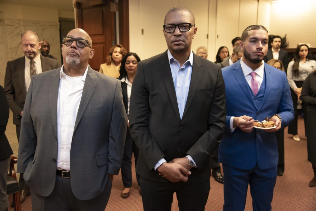 The Audience listening to speeches. Brooklyn Eagle photo by John McCarten
