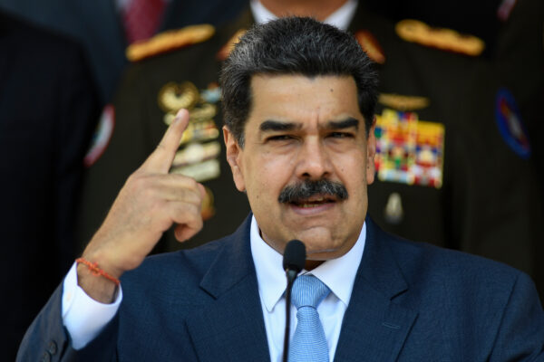 In this March 12, 2020, file photo, Venezuelan President Nicolas Maduro gives a press conference at the Miraflores presidential palace in Caracas, Venezuela. Photo: Matias Delacroix/AP
