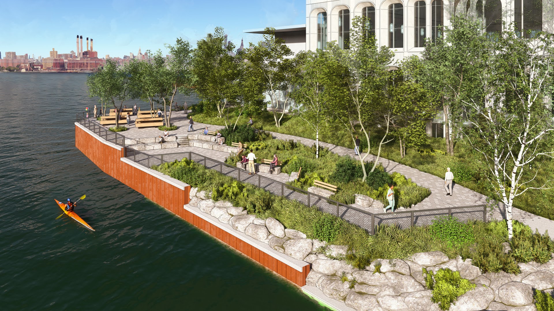 A rendering shows amenities near the Monitor Point development. Photo: Monitor Point