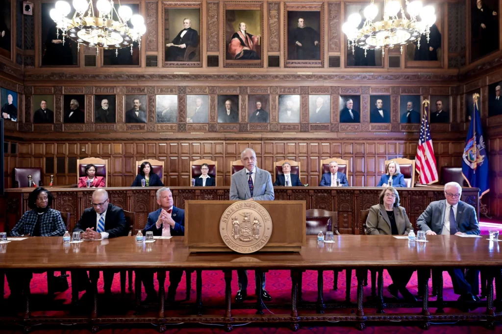 Chief Judge Rowan Wilson delivers his 2026 State of the Judiciary speech. Photo: David Handschuh/OCA