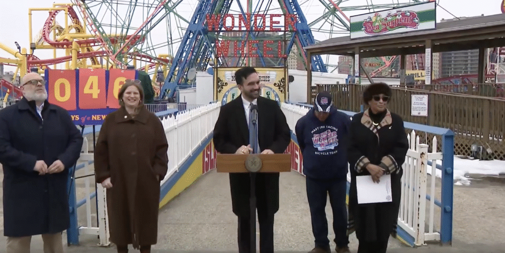 Mayor Zohran Mamdani announces the new Coney Island BID. Photo: NYC Mayor’s Office