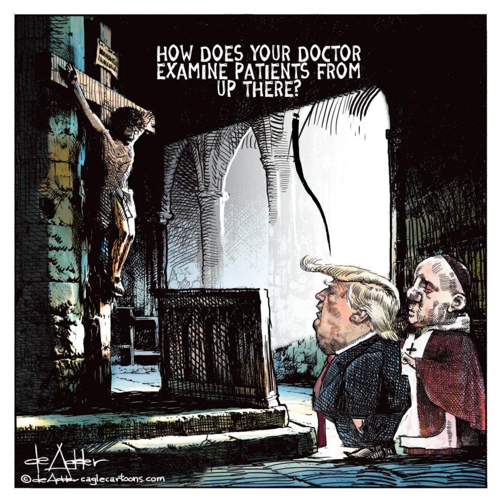 Trump Confuses Jesus for a Doctor by Michael de Adder