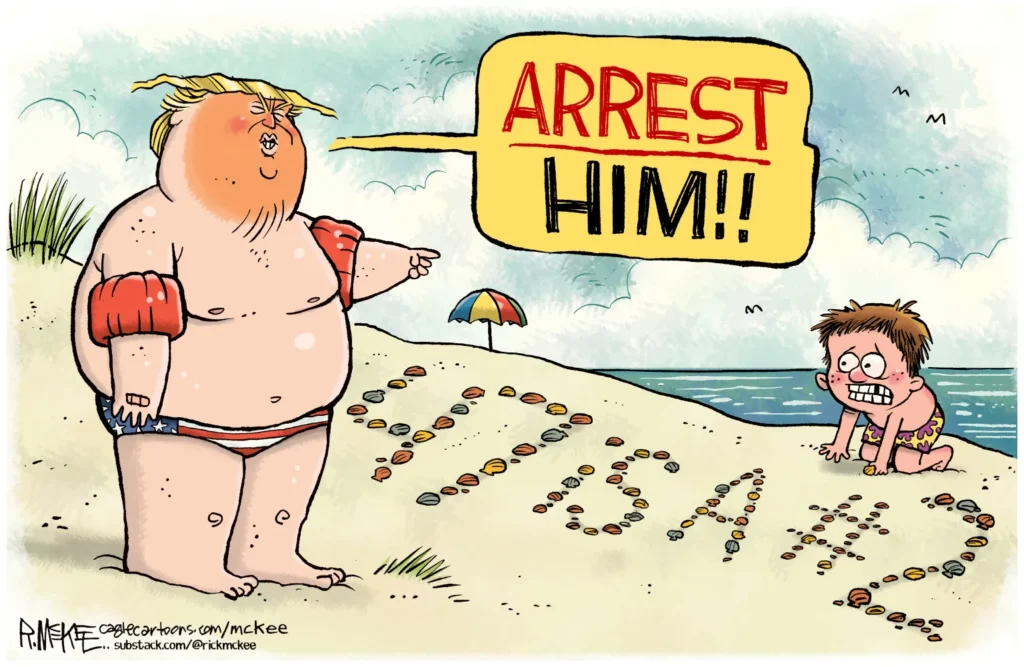 Trump Indicts Comey for Shells by Rick McKee