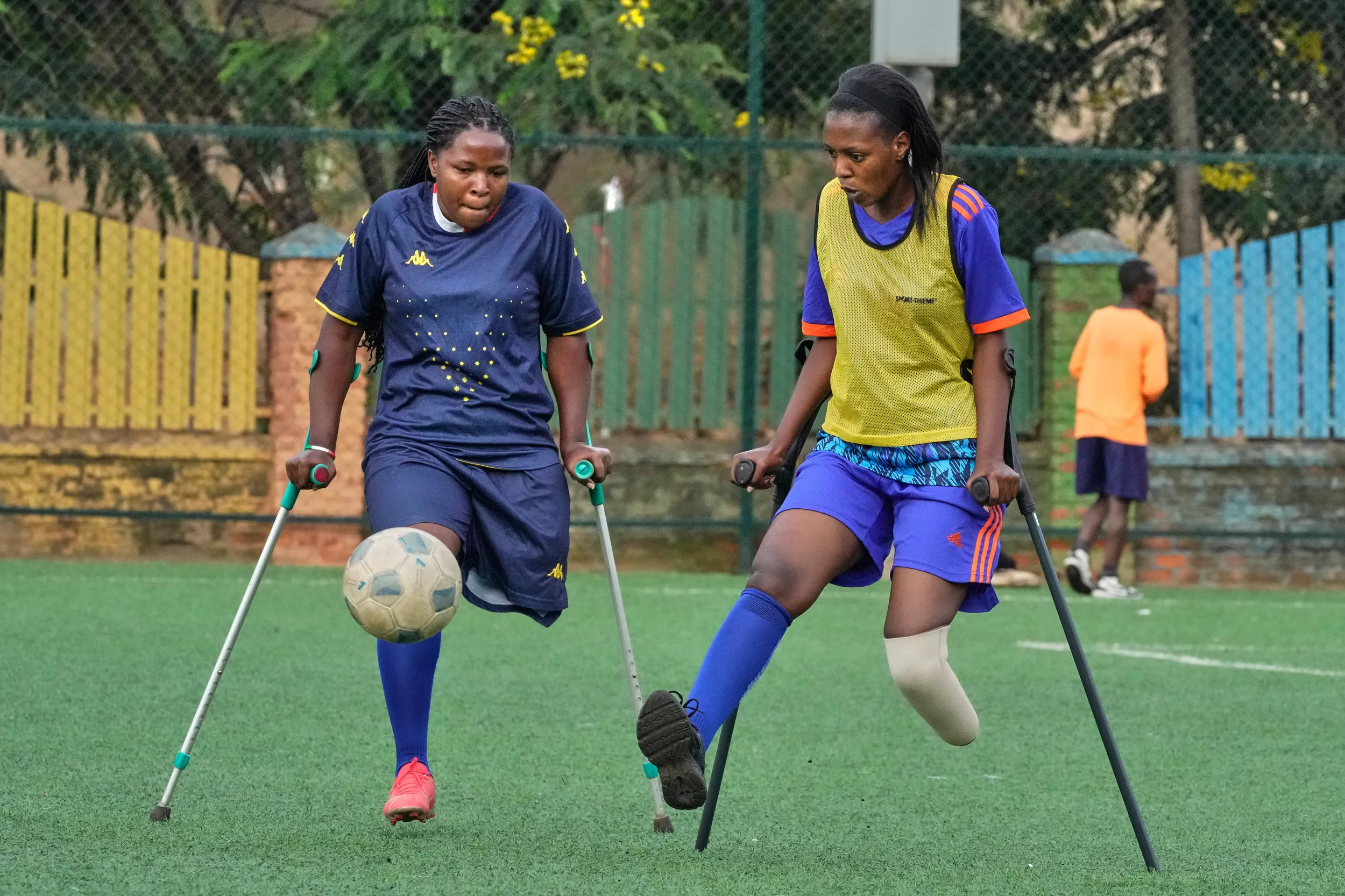 RWANDA — Inspirational, a soccer game that lets you use your hands: Soccer players on the Rwanda Amputee team play in Kigali, Rwanda, on Friday, March 20, 2026. Photo: Brian Inganga/AP