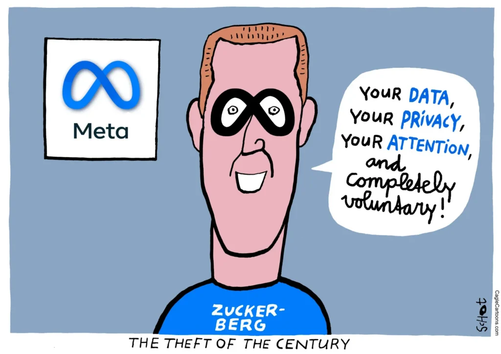Zuckerberg as Thief of Privacy and Data by Schot