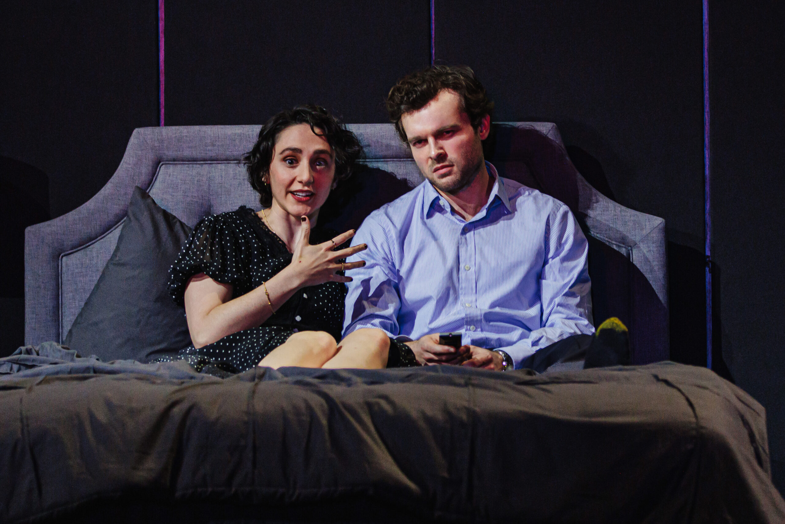 Lauren Patten and Alden Ehrenreich play Suzanna and Max, two close friends-turned-lovers-turned … something else in “Becky Shaw.” Photo: Marc J. Franklin