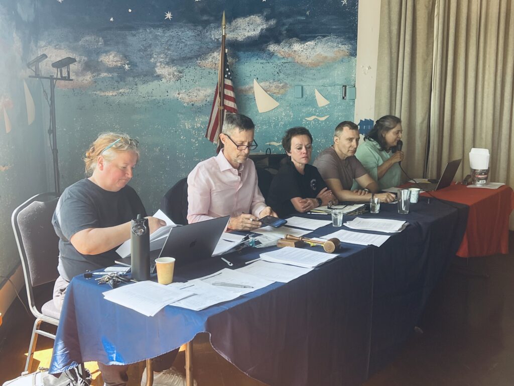 From left: Krissy Madrid, secretary; Commodore Dexter Buell; Victoria Tron, vice commodore; Eugene Kharlamb, rear commodore; and Maria Morrill, treasurer. Photo: Wayne Daren Schneiderman/Brooklyn Eagle