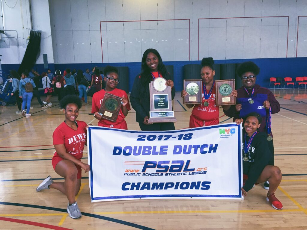 Double Dutch coach Assantwa Green led the Dragons to the Public Schools Athletic League City Championship in 2018. Photo: Assantwa Green
