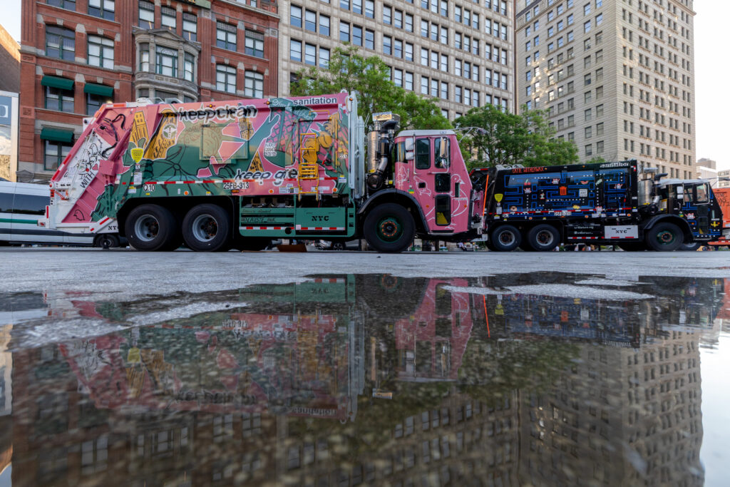 This year's Trucks of Art winners were unveiled Tuesday in Union Square. Photo: DSNY