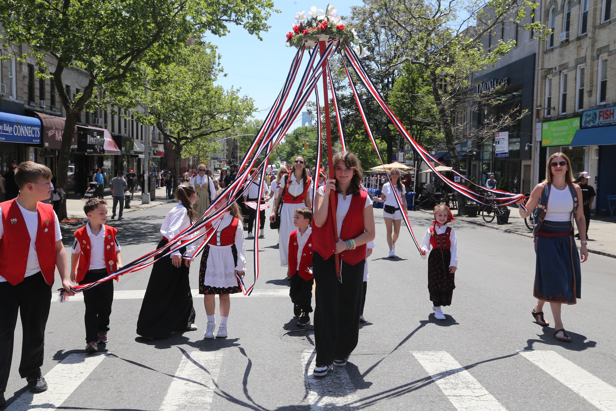 Marchers were displaying their Norwegian pride during the parade down Third Avenue. Photo: Arthur De Gaeta/Eagle Urban Media