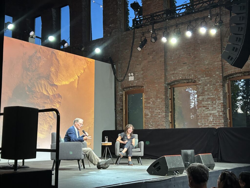 Kim Stanley Robinson and Janna Levin spoke about the possibilities of Mars for humanity, drawing from Robinson’s “Red Mars” trilogy. “It’s a good story; it’s not a good plan,” Robinson said. Photo: Ella Spungen/Brooklyn Eagle.