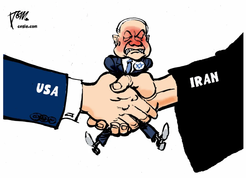 Netanyahu Caught in Handshake Usa Iran by Tom Janssen