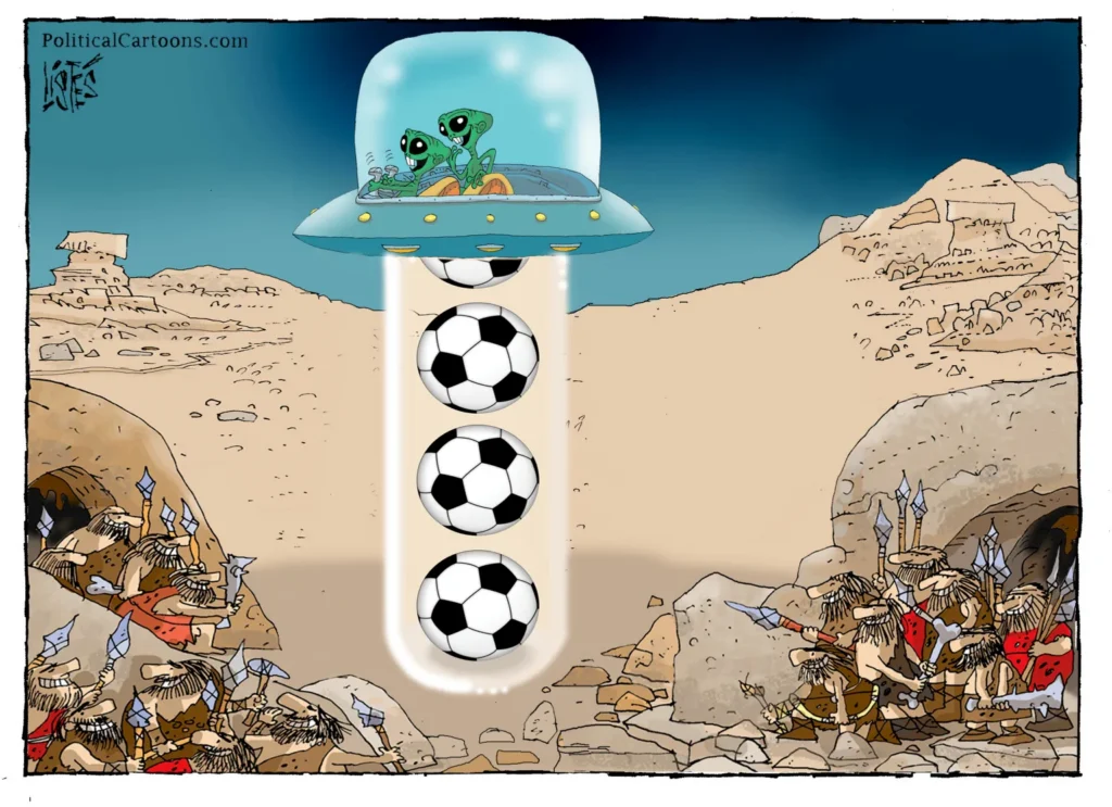 The Beginning of the First Football by Nikola Listes