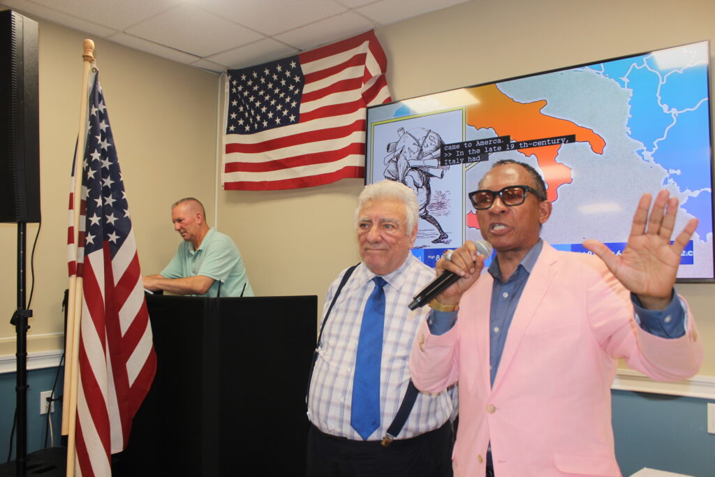Anthony Jones, district leader for AD-55, speaks. Photo: Mario Belluomo/Brooklyn Eagle