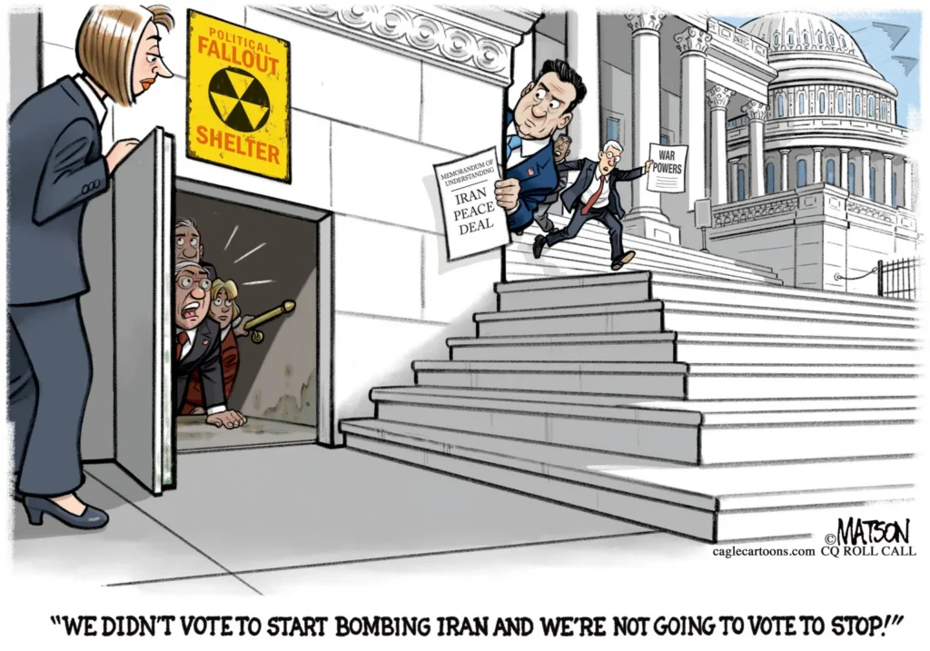 Iran War Political Fallout Shelter by R.J. Matson