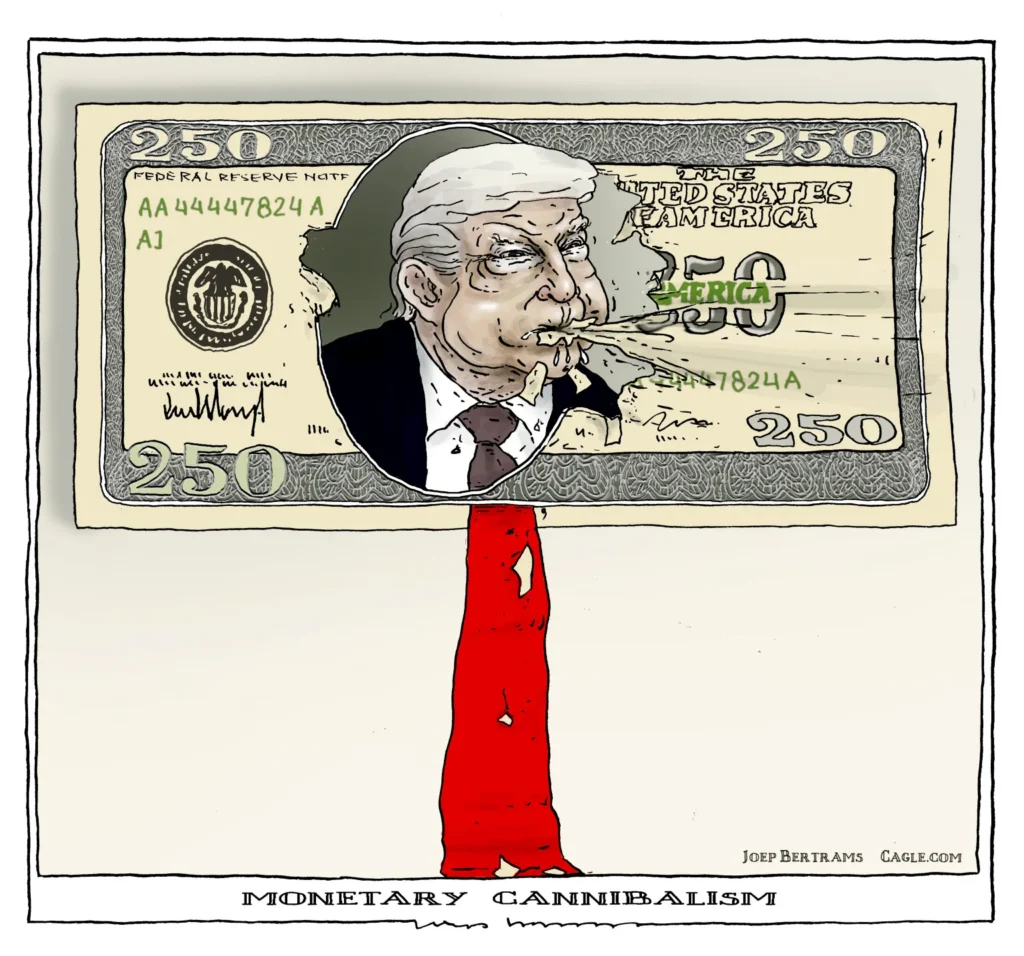 Trump Eats His Two Hundred Fifty Bill by Joep Bertrams