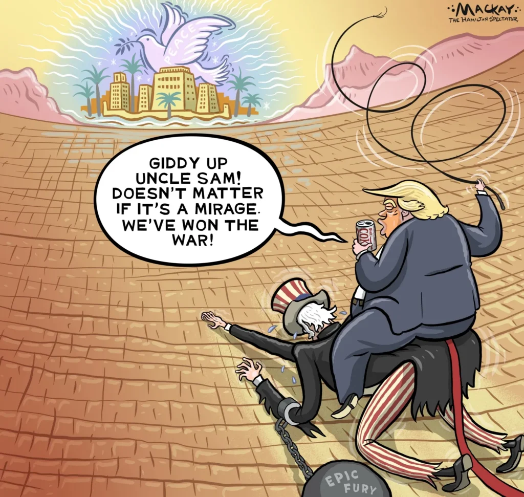 Trump Rides Uncle Sam Towards Peace Mirage by Graeme MacKay