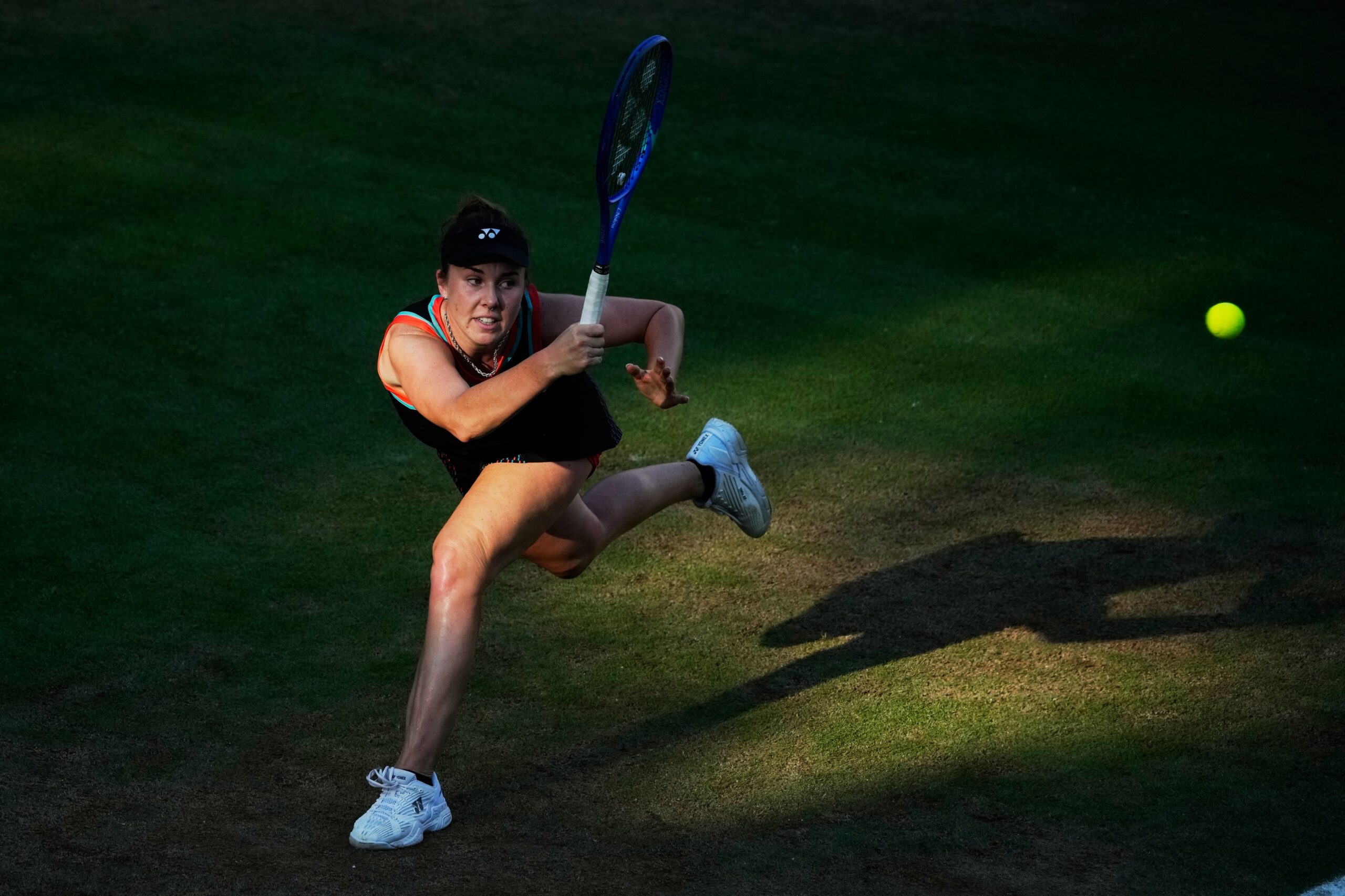Czech Republic's Linda Noskova returns the ball as she plays against Jessica Pegula of the U.S during the final match at the WTA 500 Berlin Open tennis tournament at the Steffi Graf Stadium in Berlin, Sunday, June 21, 2026. Photo: Ebrahim Noroozi/AP