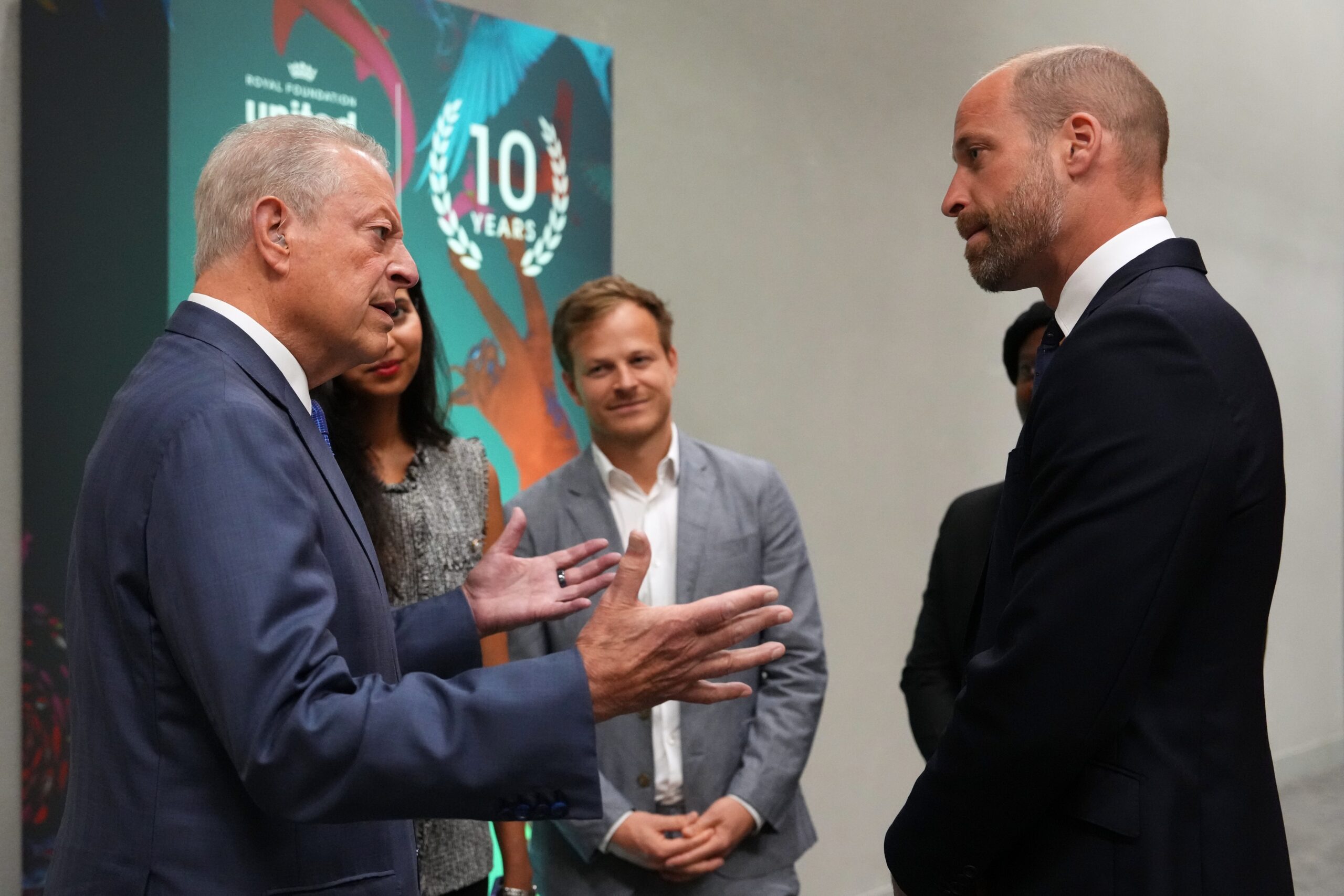 Britain's Prince William talks to former US Vice President Al Gore during a reception at a Business Forum for The Royal Foundation's United for Wildlife in London, Monday, June 22, 2026. Photo: Kirsty Wigglesworth, Pool/AP