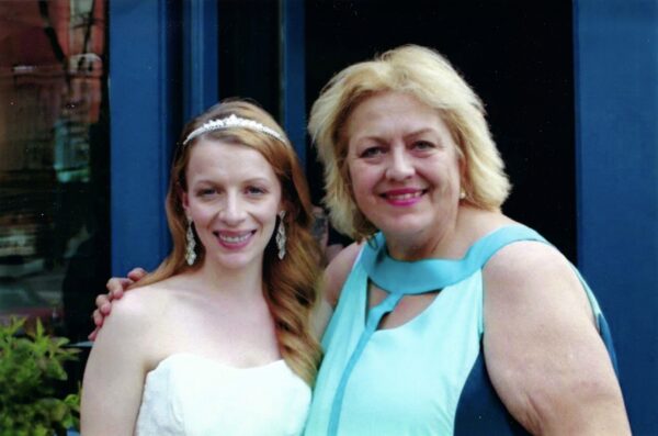 Aldona Vaiciunas, right, with her goddaughter Melanie Cruz on the day of her marriage to her husband Benjamin Cruz in 2015. Photo: Elaine Nickolan