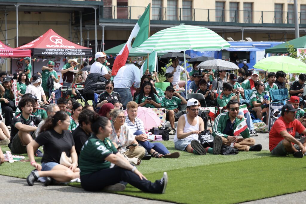 Another watch party was hosted by NYCEDC at the Brooklyn Army Terminal on June 11, for the Mexico vs. South Africa match. Photo: NYCEDC
