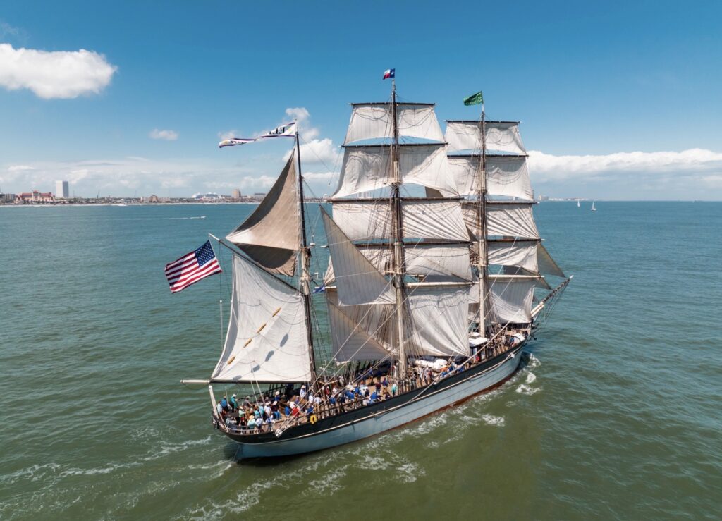 The historic merchant ship ELISSA, above, along with international vessels, will offer tours at Brooklyn Bridge Marina as part of Sail250. Photo: Greenwalt Productions/Galveston Historical Society