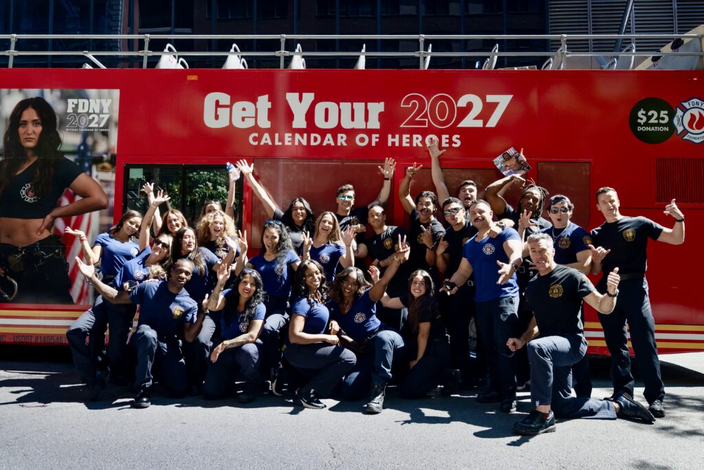 Featured firefighters, EMTs and paramedics gathered at the FDNY Fire Zone in Manhattan to launch the 2027 calendar. Photo: FDNY