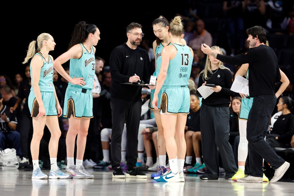 The struggling Liberty look to rebound from a bad road trip by beating the Las Vegas Aces for the second time in a week. Photo: Steve Marcus/Las Vegas Sun via AP
