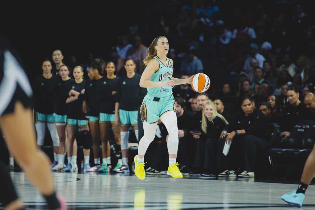 Liberty guard Sabrina Ionescu put together her best all-around game of the season in Las Vegas on Tuesday night. Photo: Brandon Todd/New York Liberty