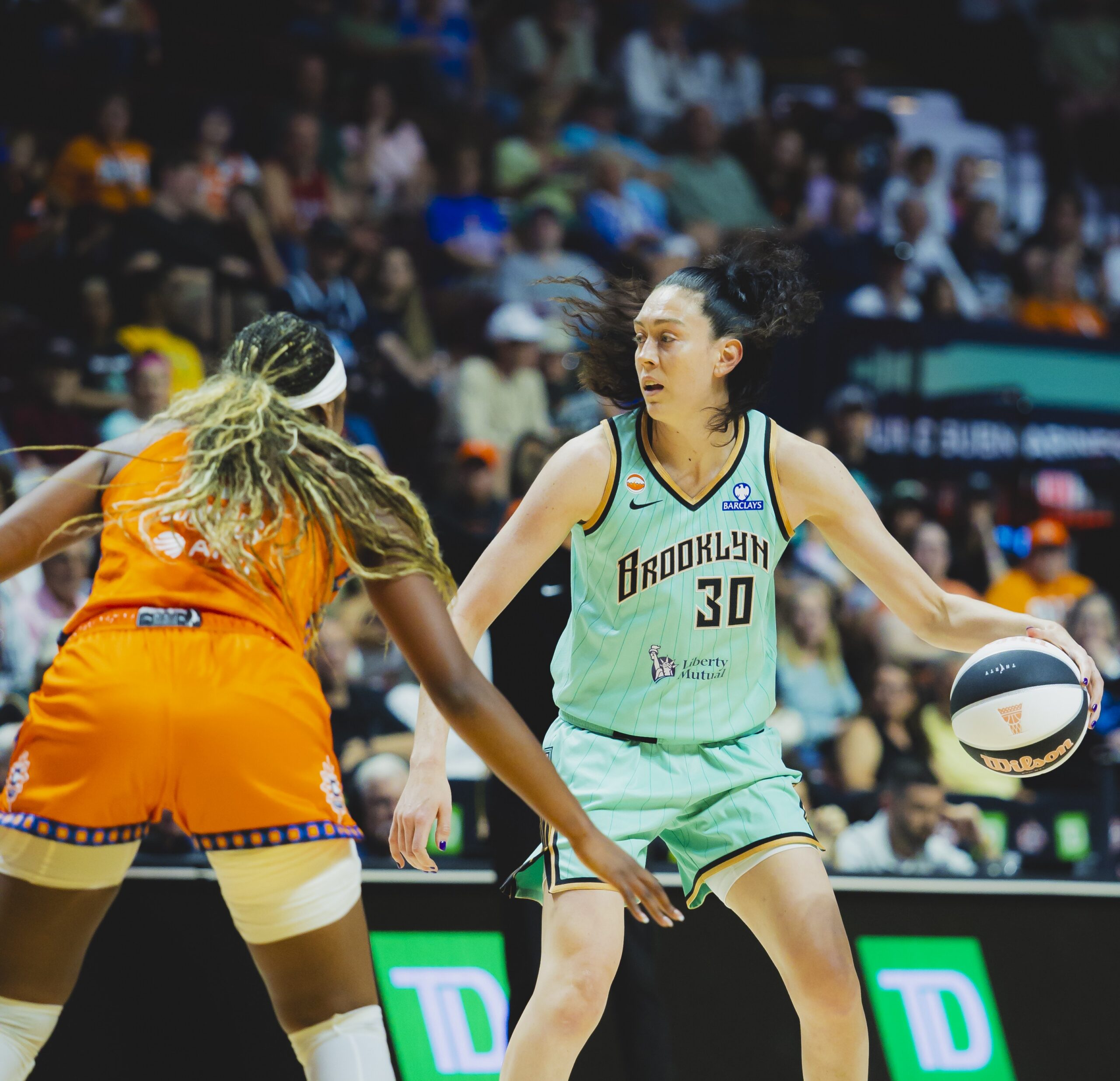 Breanna Stewart and the New York Liberty expect to have one of their stiffest tests of the season against Angel Reese and the Atlanta Dream on Thursday. Photo: Brandon Todd/New York Liberty