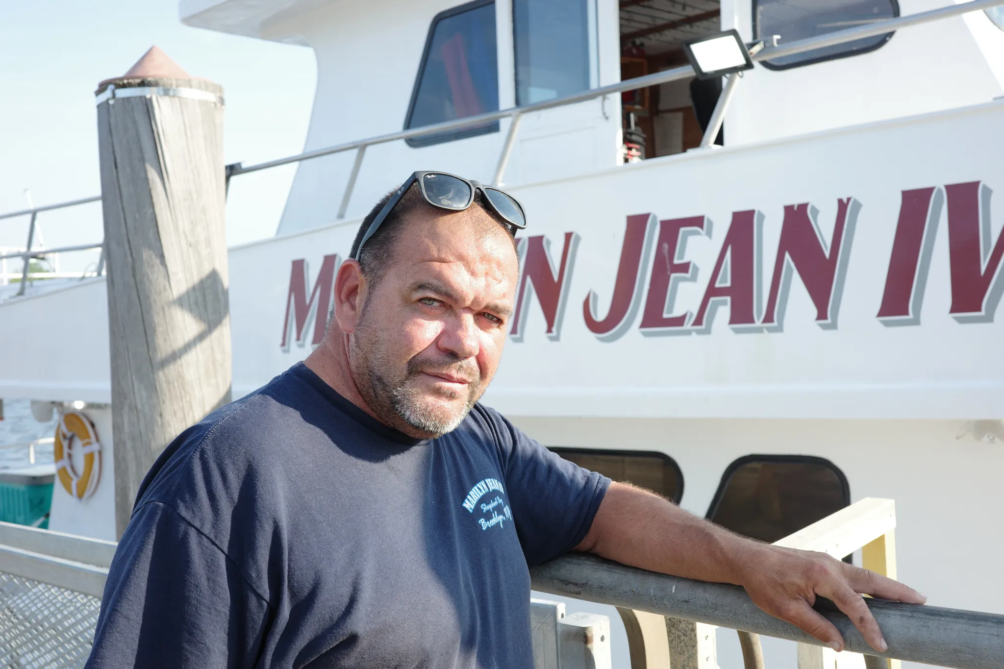 Captain Anthony Reyes gets ready to take people fishing aboard the Marilyn Jean IV in Sheepshead Bay, July 8, 2026. Credit: Katie Honan/The City Reporter