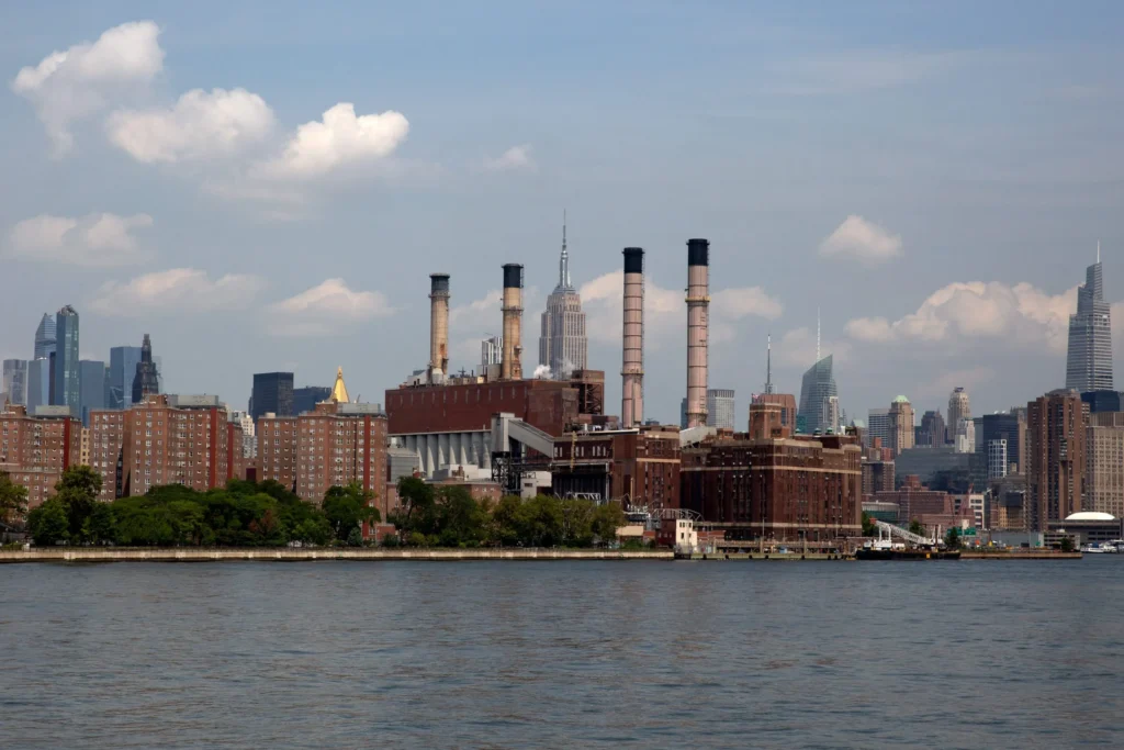 The NYC Ferry provided unobstructed views of the Empire State Building from the East River, April 25, 2023. Credit: Ben Fractenberg/THE CITY