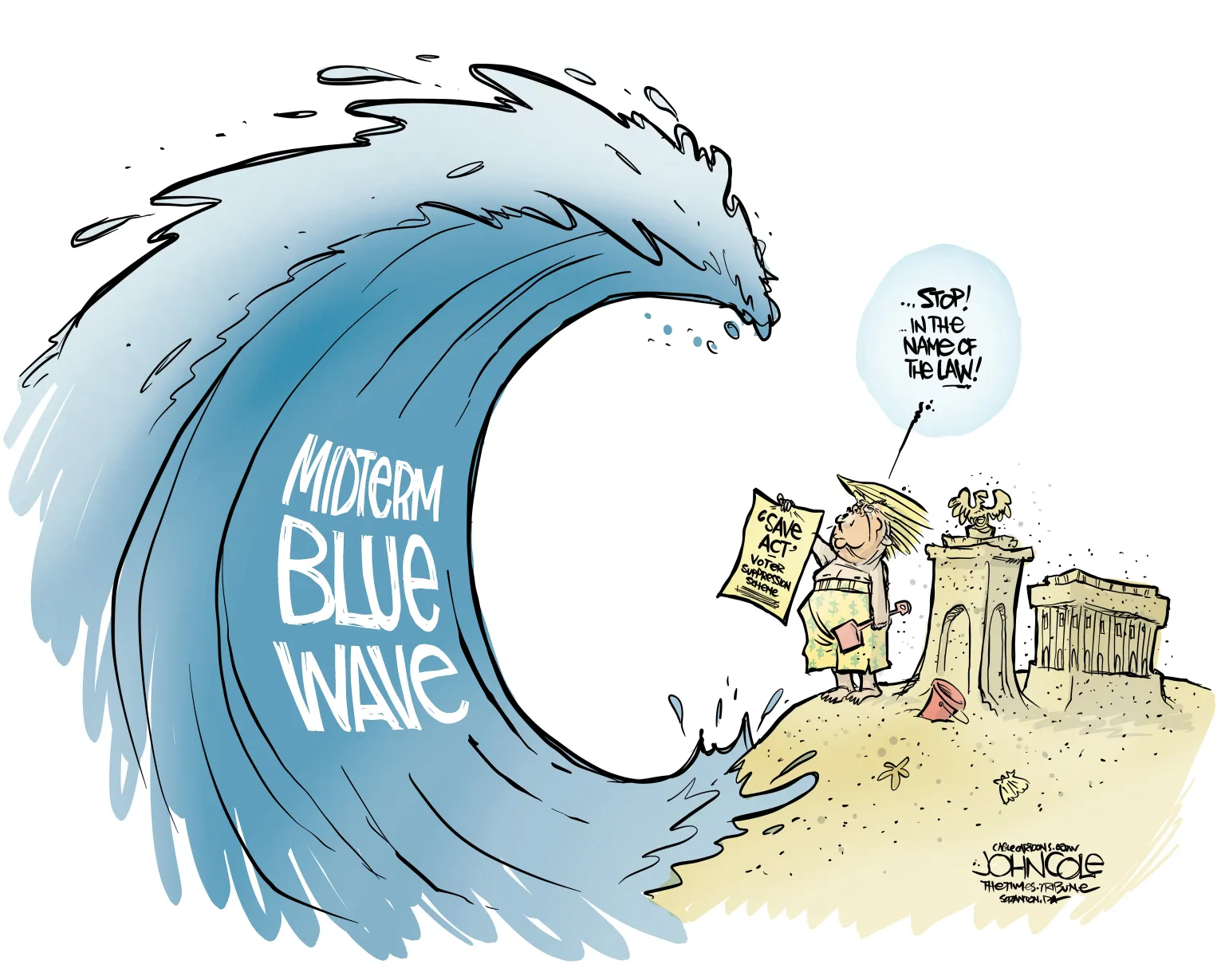 Blue Wave Crashes on SAVE Act Defender by John Cole