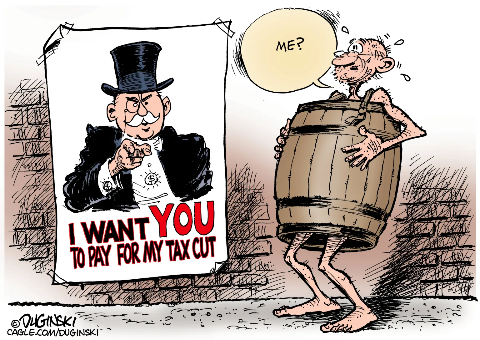 Uncle Sam Demands Tax Cut Payment by Paul Duginski