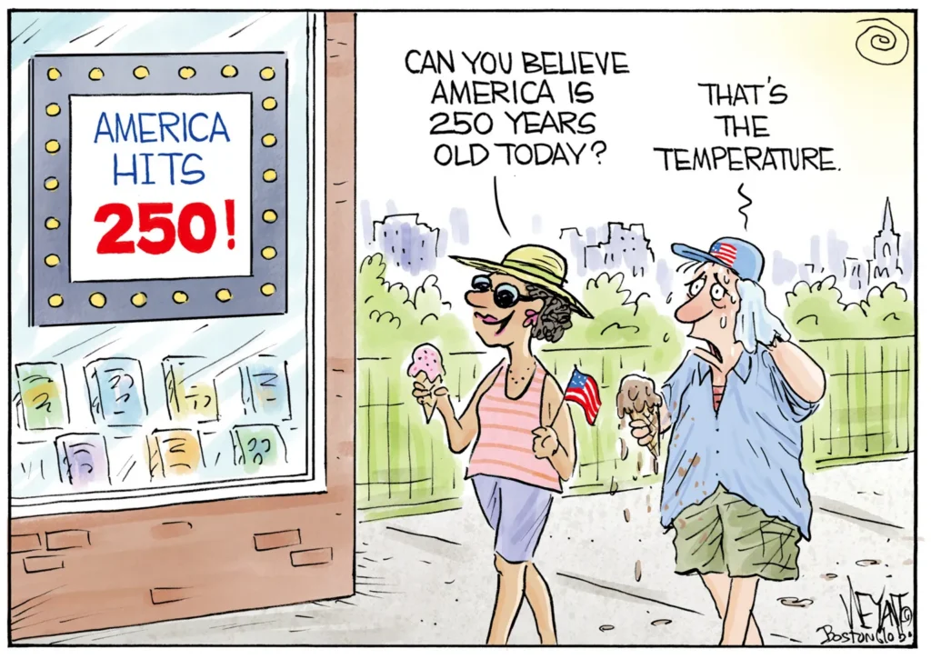 America Hits 250 Amid Sweltering Heat by Christopher Weyant