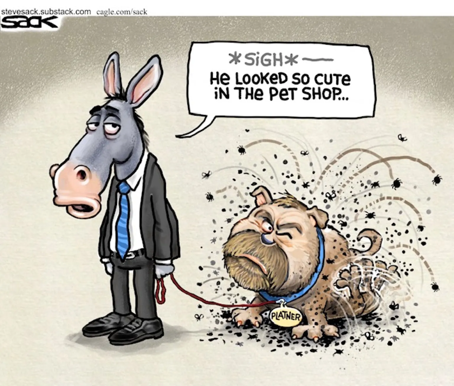 Donkey Regrets Adopting Flea-Ridden Bulldog by Steve Sack