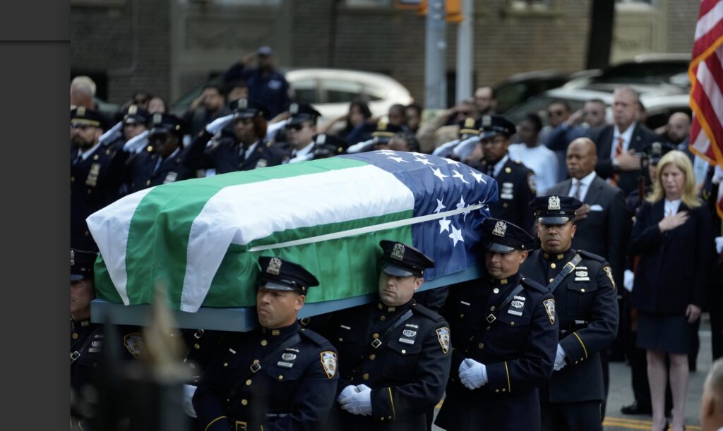 The funeral for Officer Jay Peña was held at Our Lady of Angels. Photo: Michael Appleton/Mayoral Photography Office